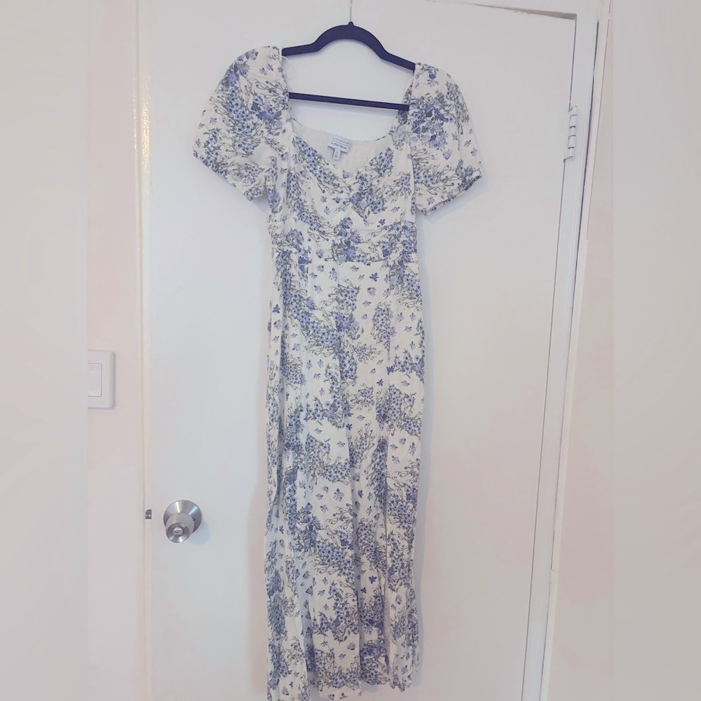 & Other Stories Blue Floral Midi Dress - Picture 4 of 6